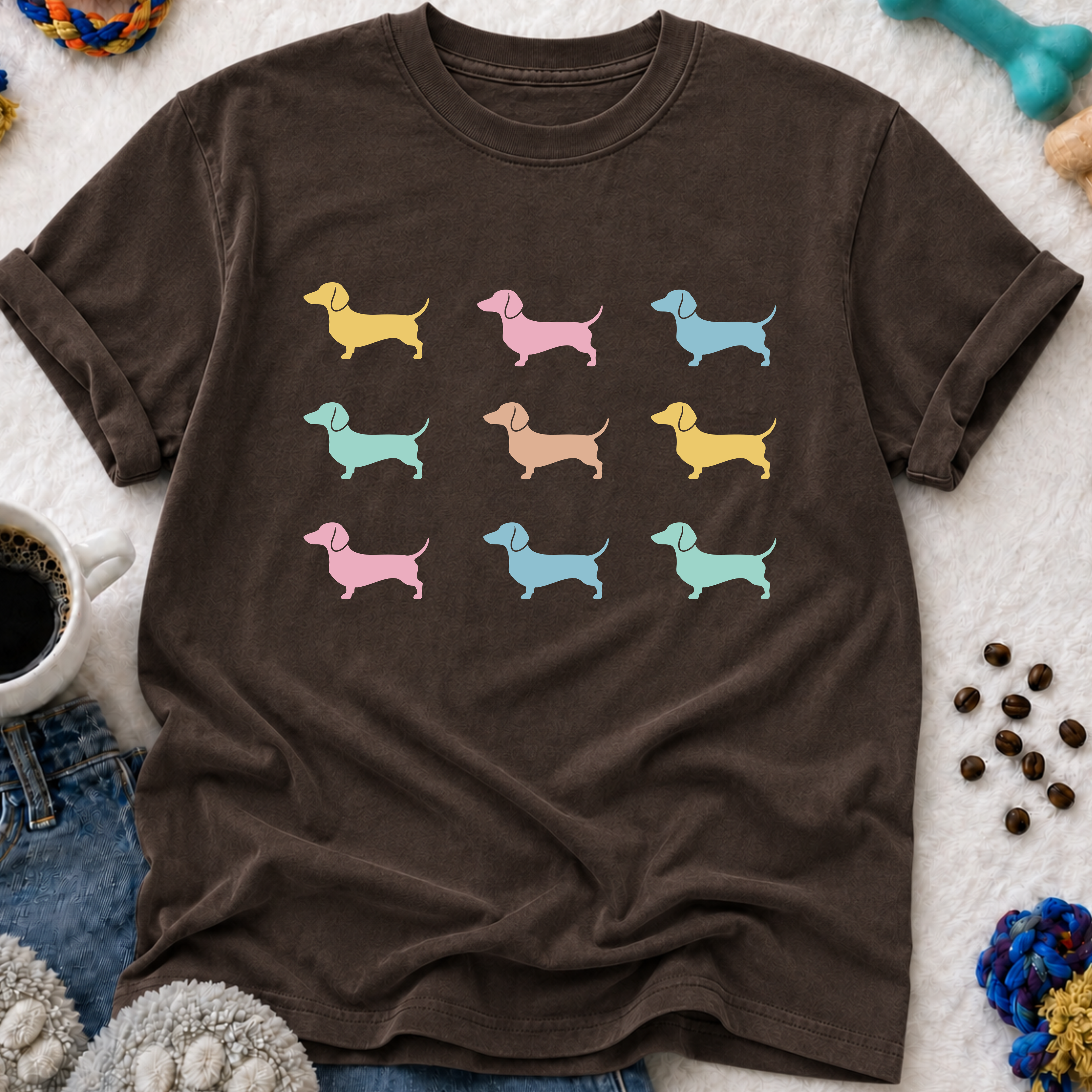 Dachshund Pattern T-Shirt