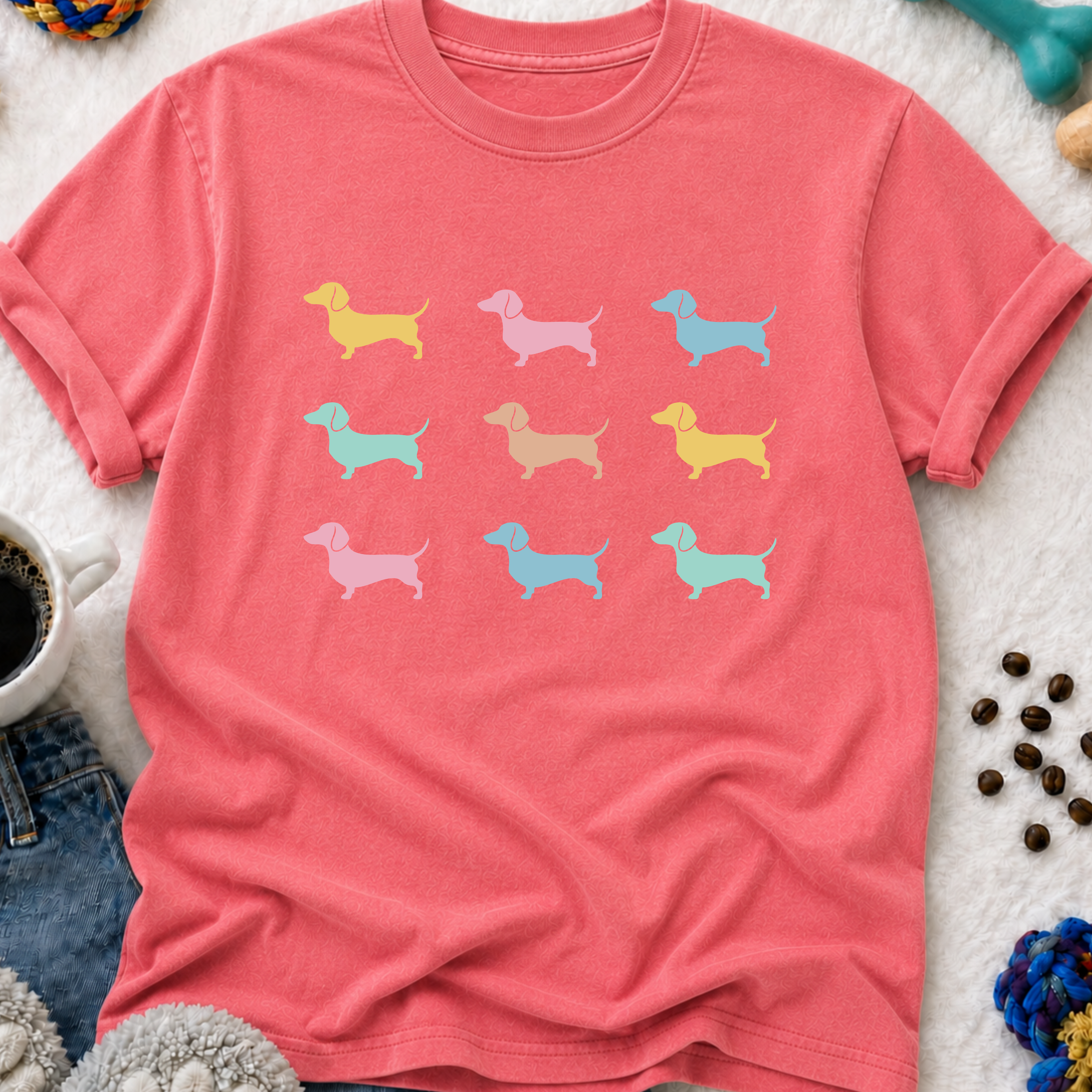 Dachshund Pattern T-Shirt