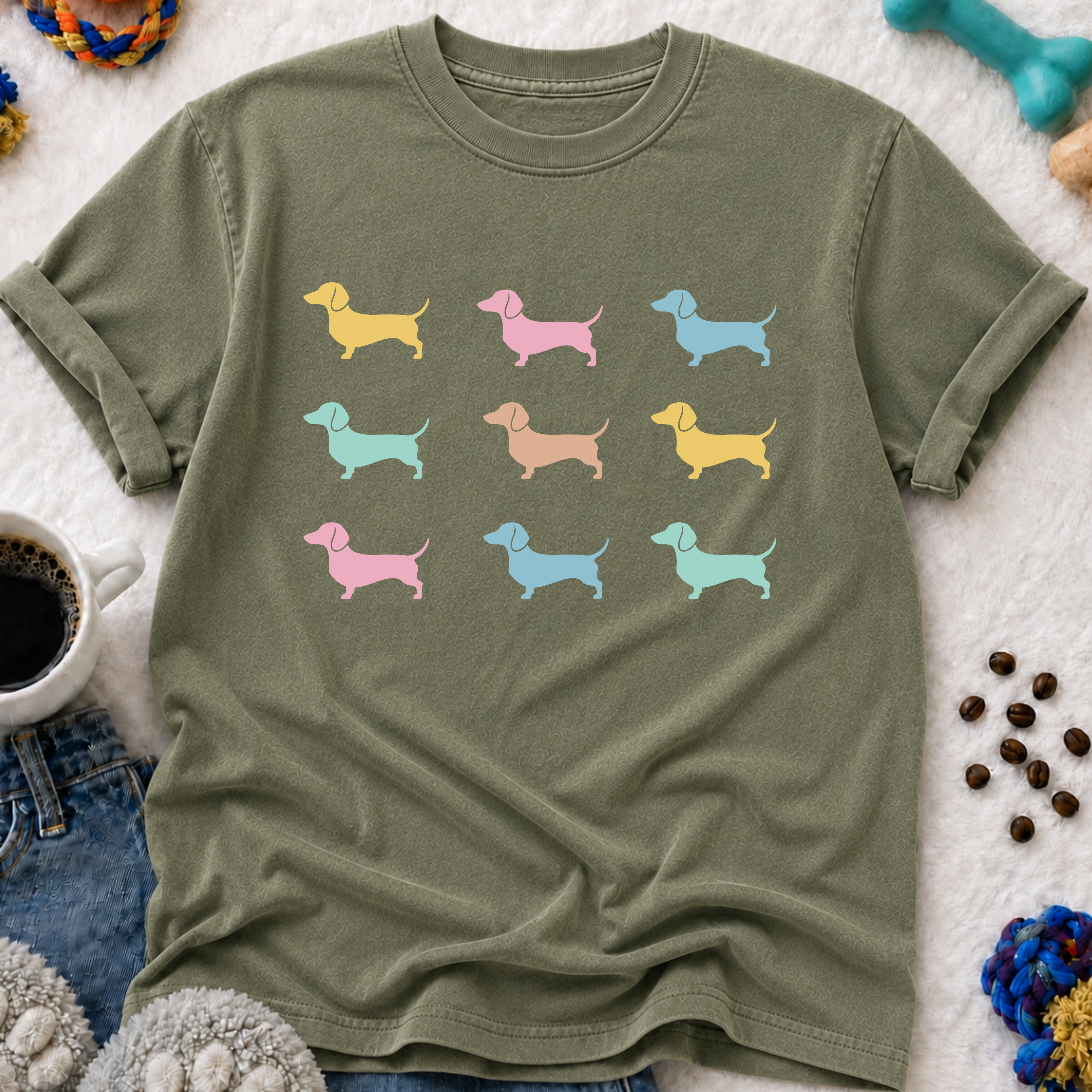 Dachshund Pattern T-Shirt